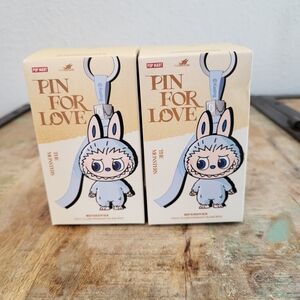 Pop Mart The Monsters Pin For Love Labubus Blind Box A-M Blind Boxes Set Of 2